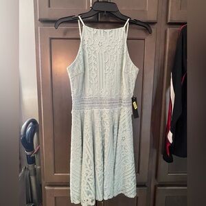 Jodi Kristopher Aqua Lace Semi Formal Dress, Juniors Size 7